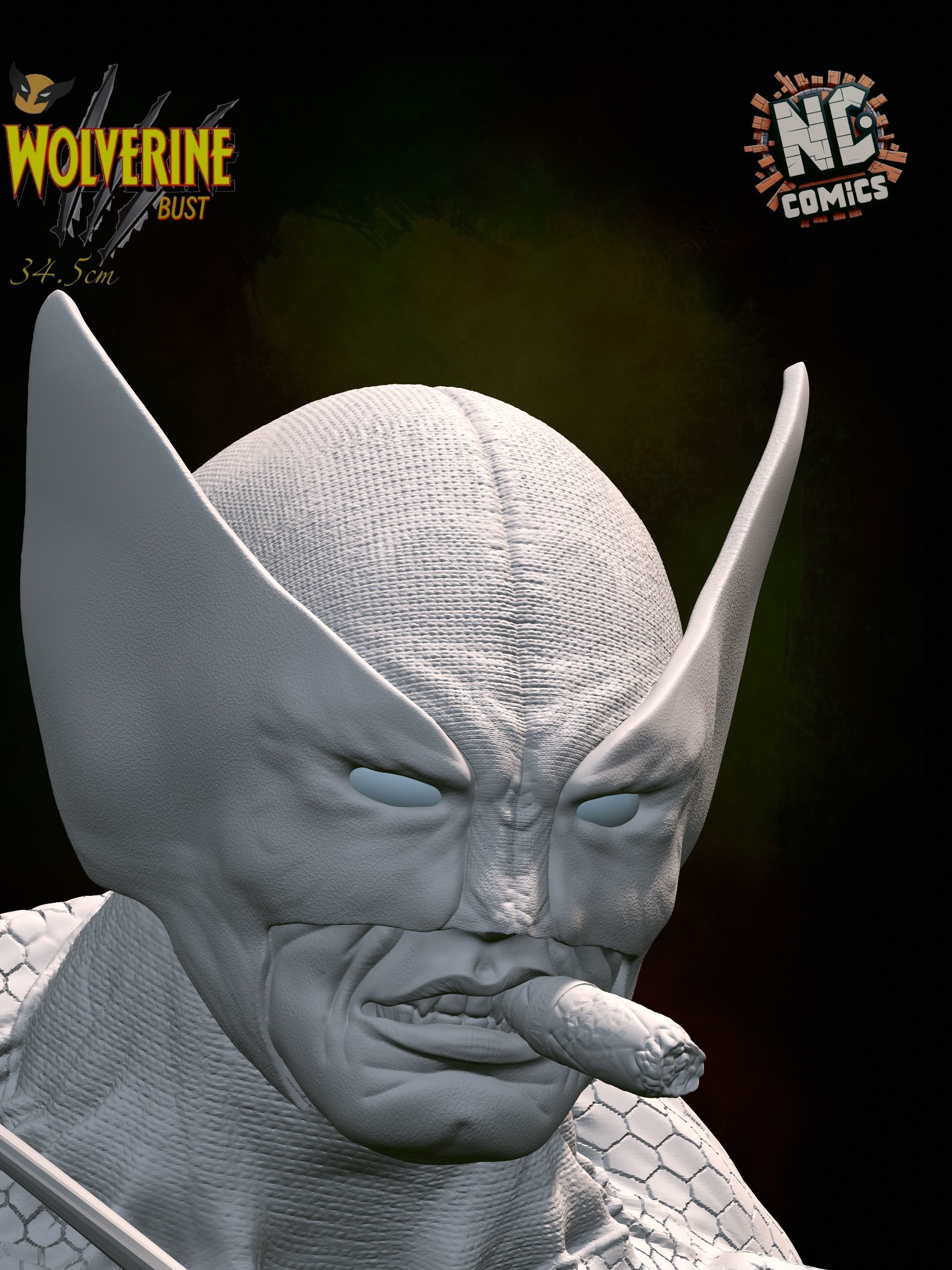 Wolverine Classic bust - NcComics 3D print model_12
