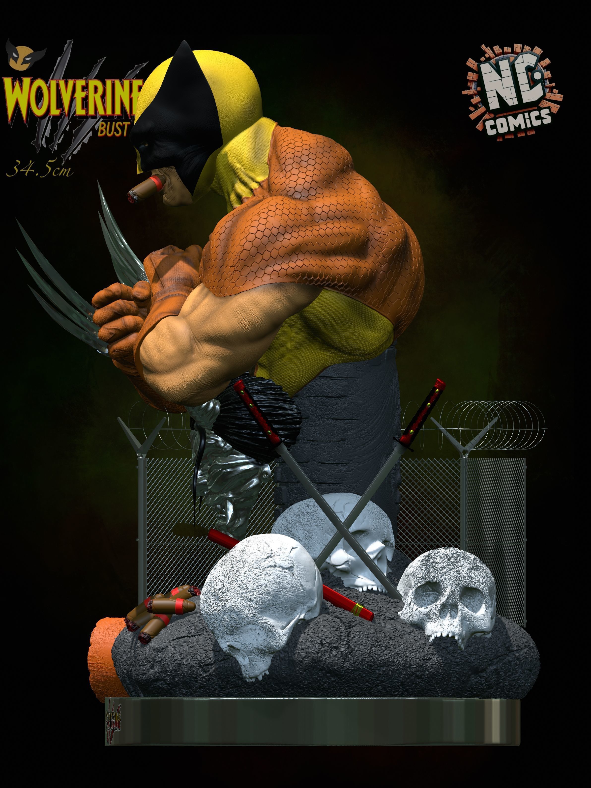Wolverine Classic bust - NcComics 3D print model_6