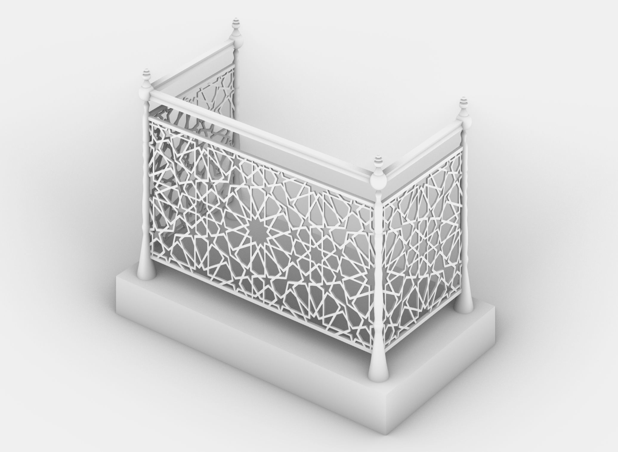 Morrocan Pattern Railing 3D model | CGTrader