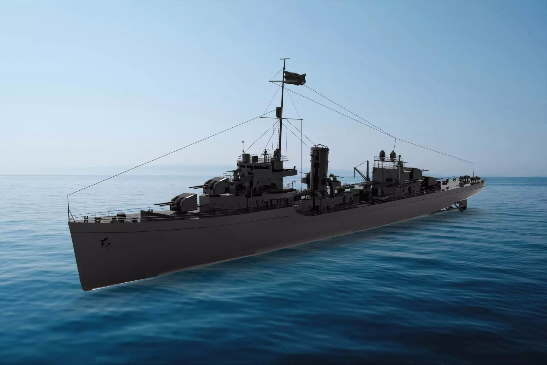 Somers-class destroyer 3D model_0