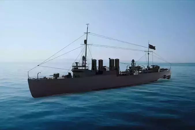  Town-class destroyer 3D model
