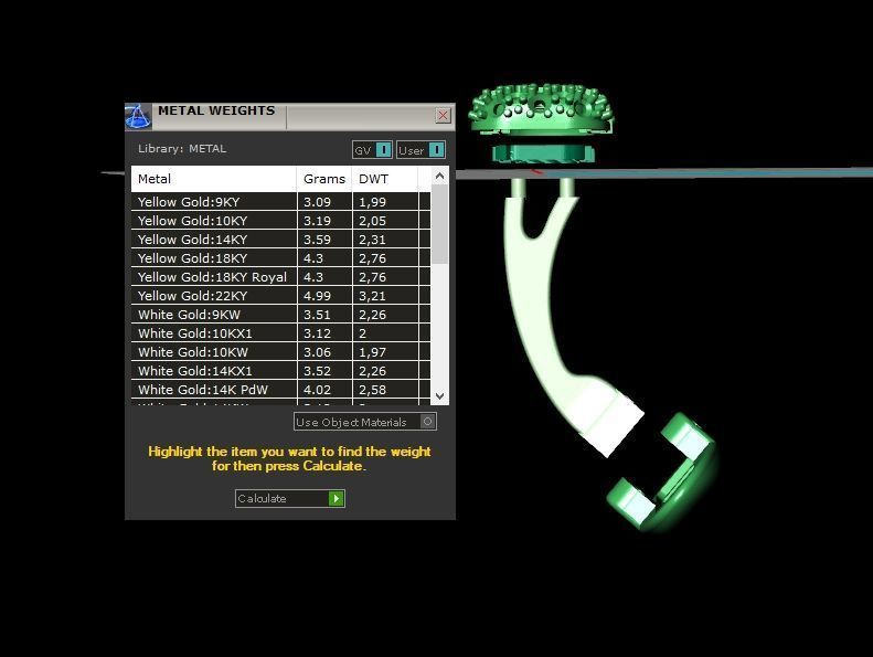 set   tie clip and Cufflinks with diamonds 3D Model Collection_17