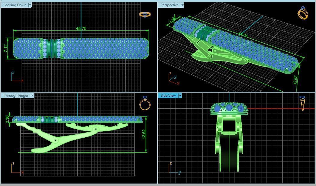 set   tie clip and Cufflinks with diamonds 3D Model Collection_10