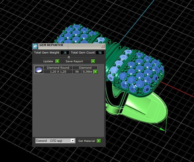 set   tie clip and Cufflinks with diamonds 3D Model Collection_18
