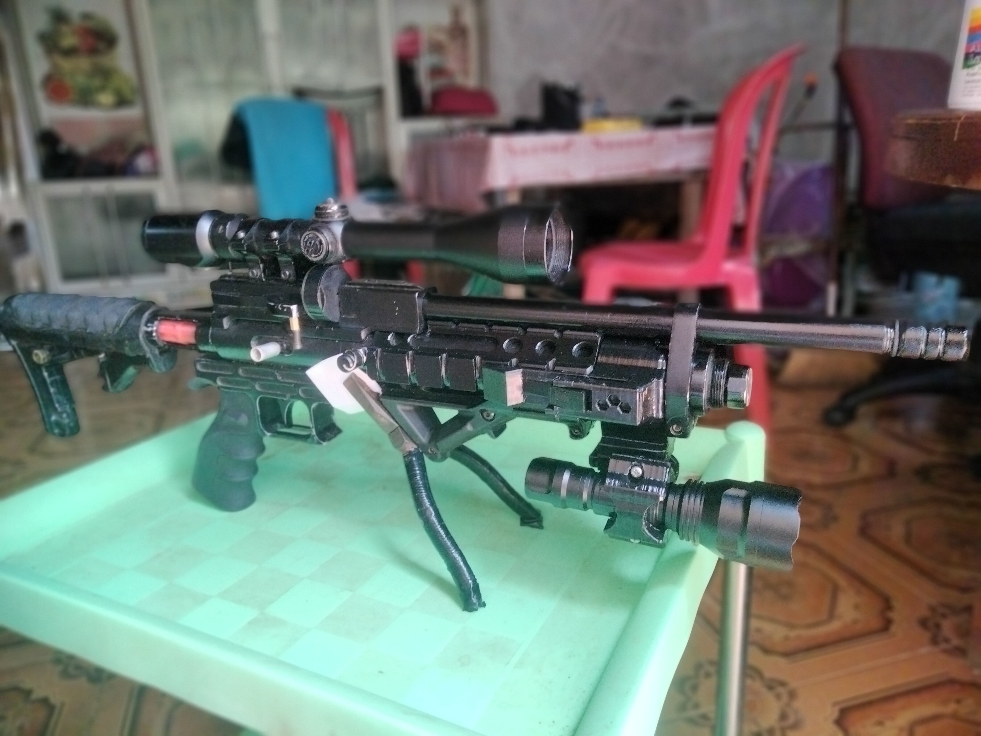 ID 38 MM airgun flashlight mounting 3D print model_4