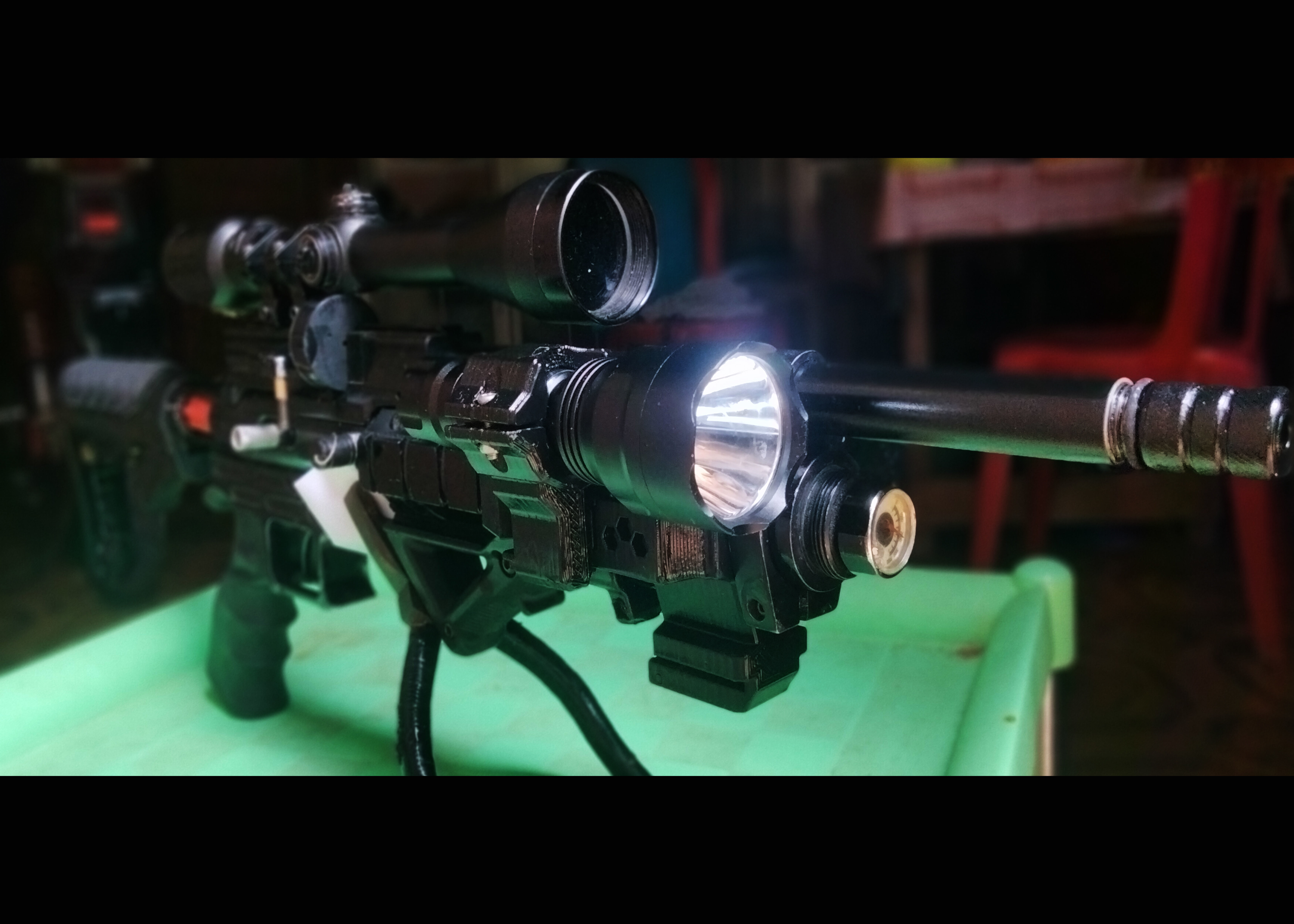ID 38 MM airgun flashlight mounting 3D print model_3