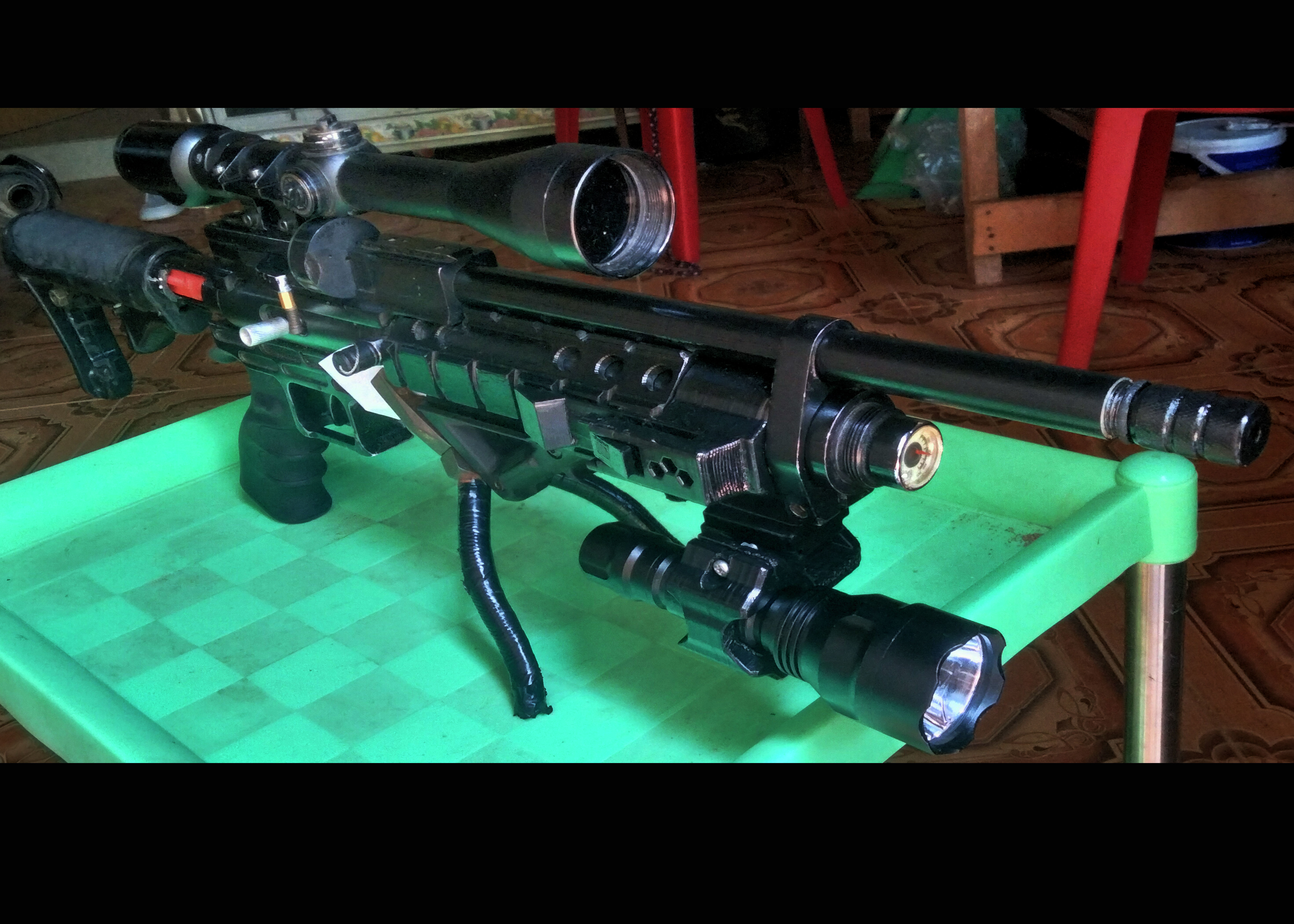 ID 38 MM airgun flashlight mounting 3D print model_2