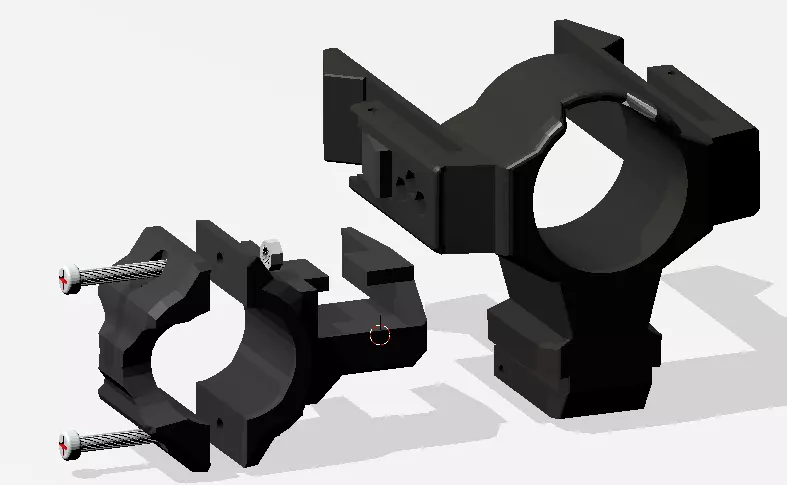 ID 38 MM airgun flashlight mounting 3D print model_0