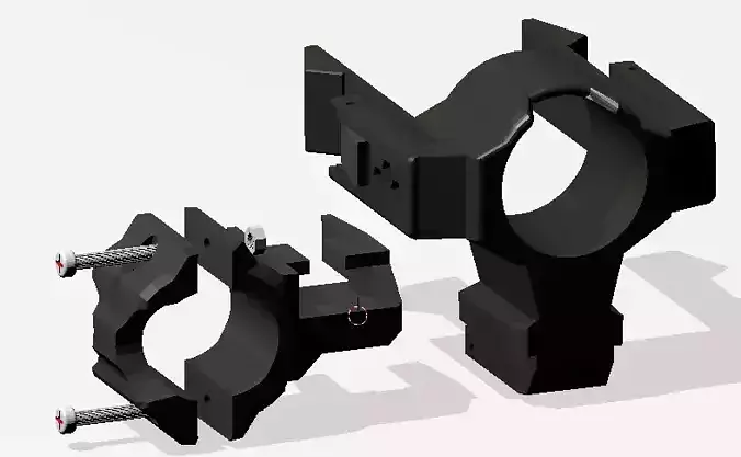 ID 38 MM airgun flashlight mounting 3D print model
