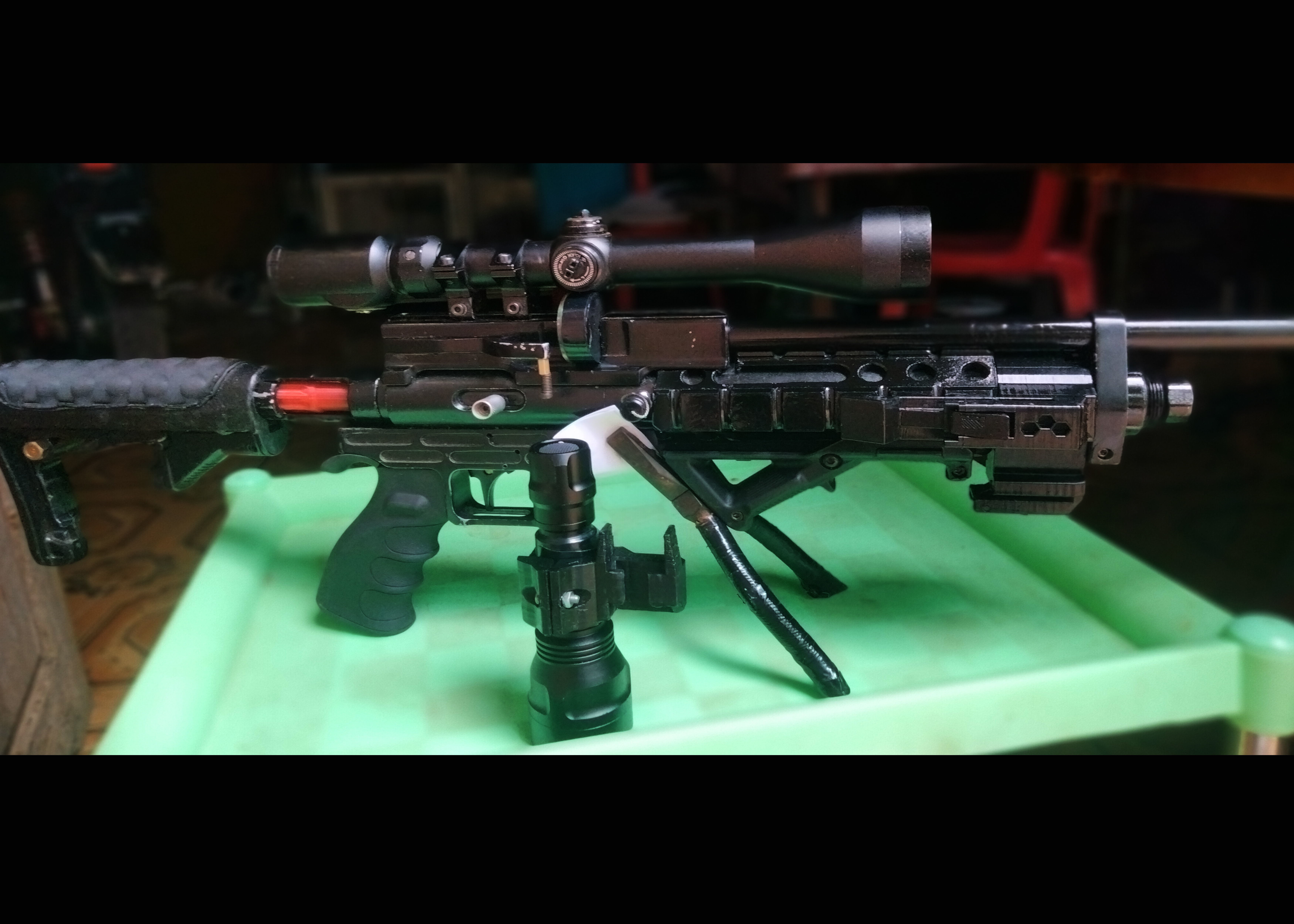 ID 38 MM airgun flashlight mounting 3D print model_1