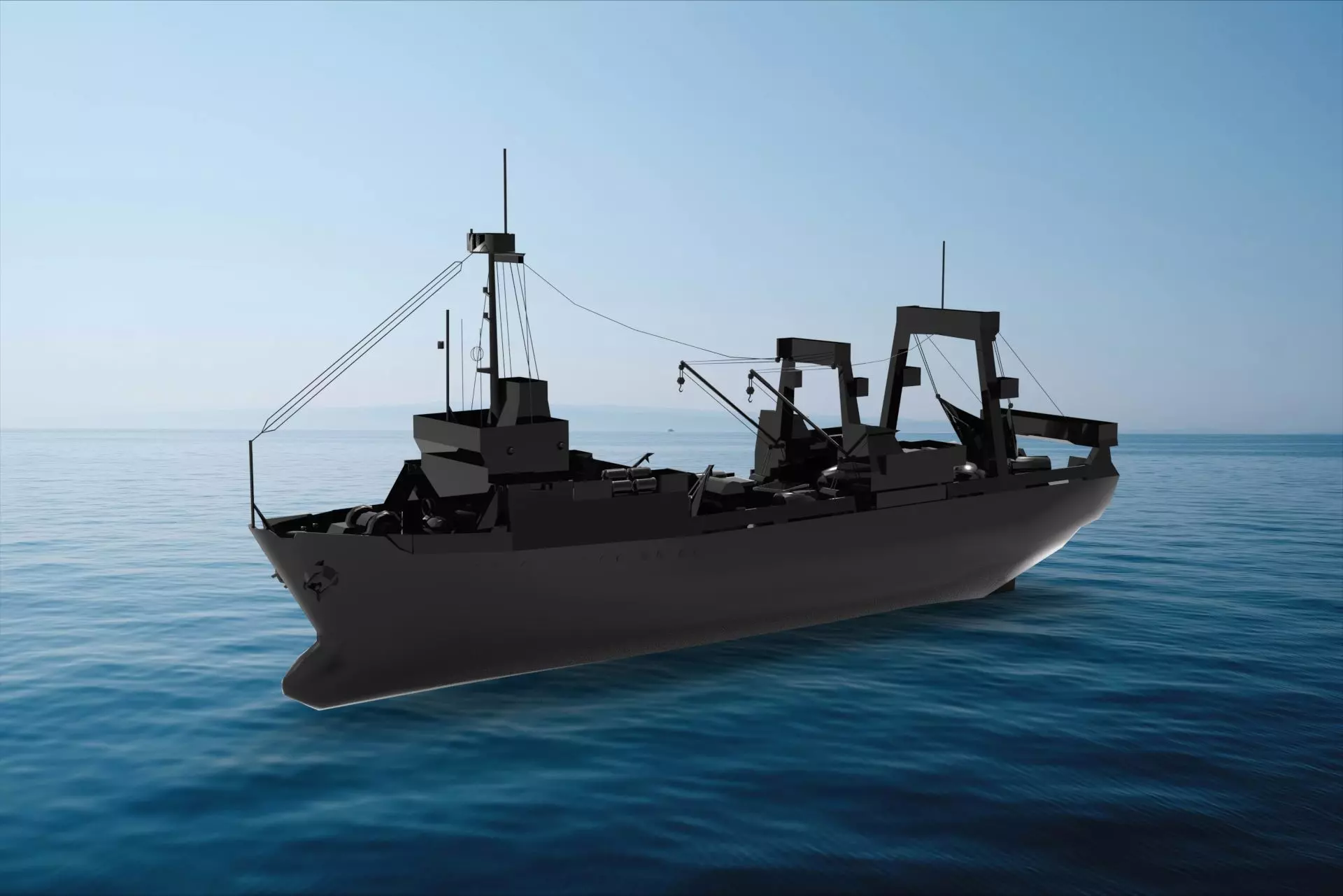 Fishing trawler 3D model_0