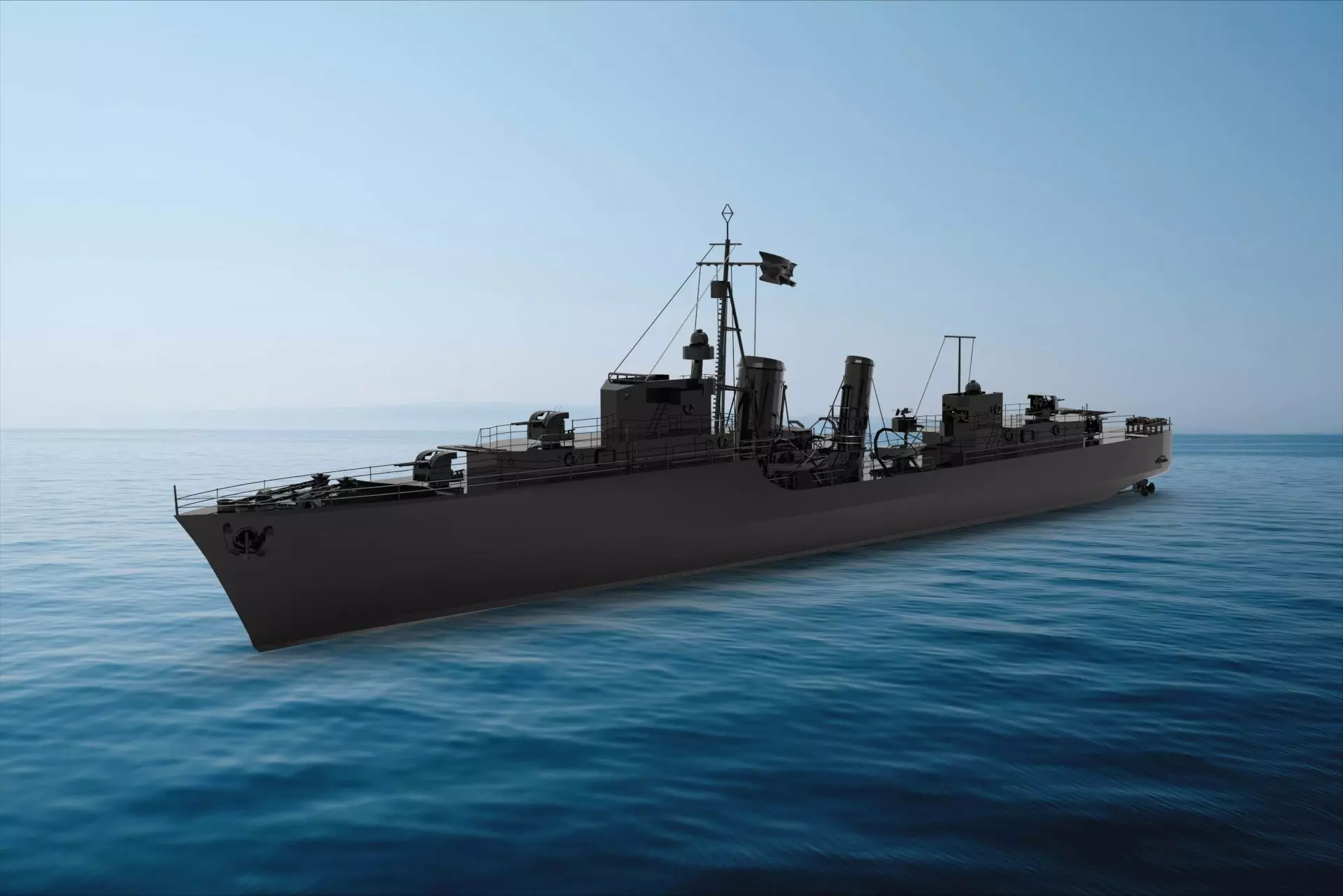 Tribal-class destroyer 3D model_0