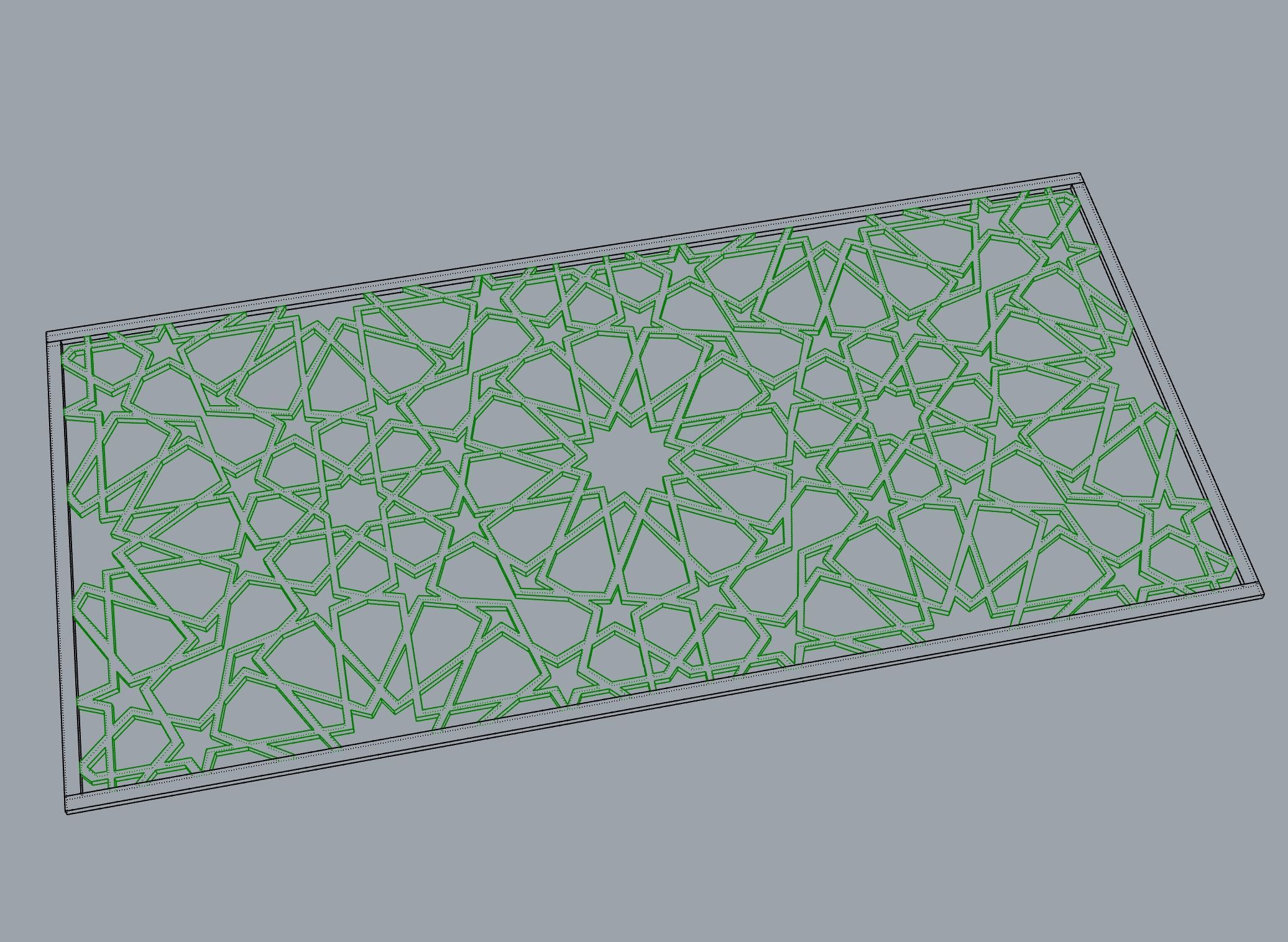 Gold Morrocan Pattern Decorative Panel Free 3D model_8