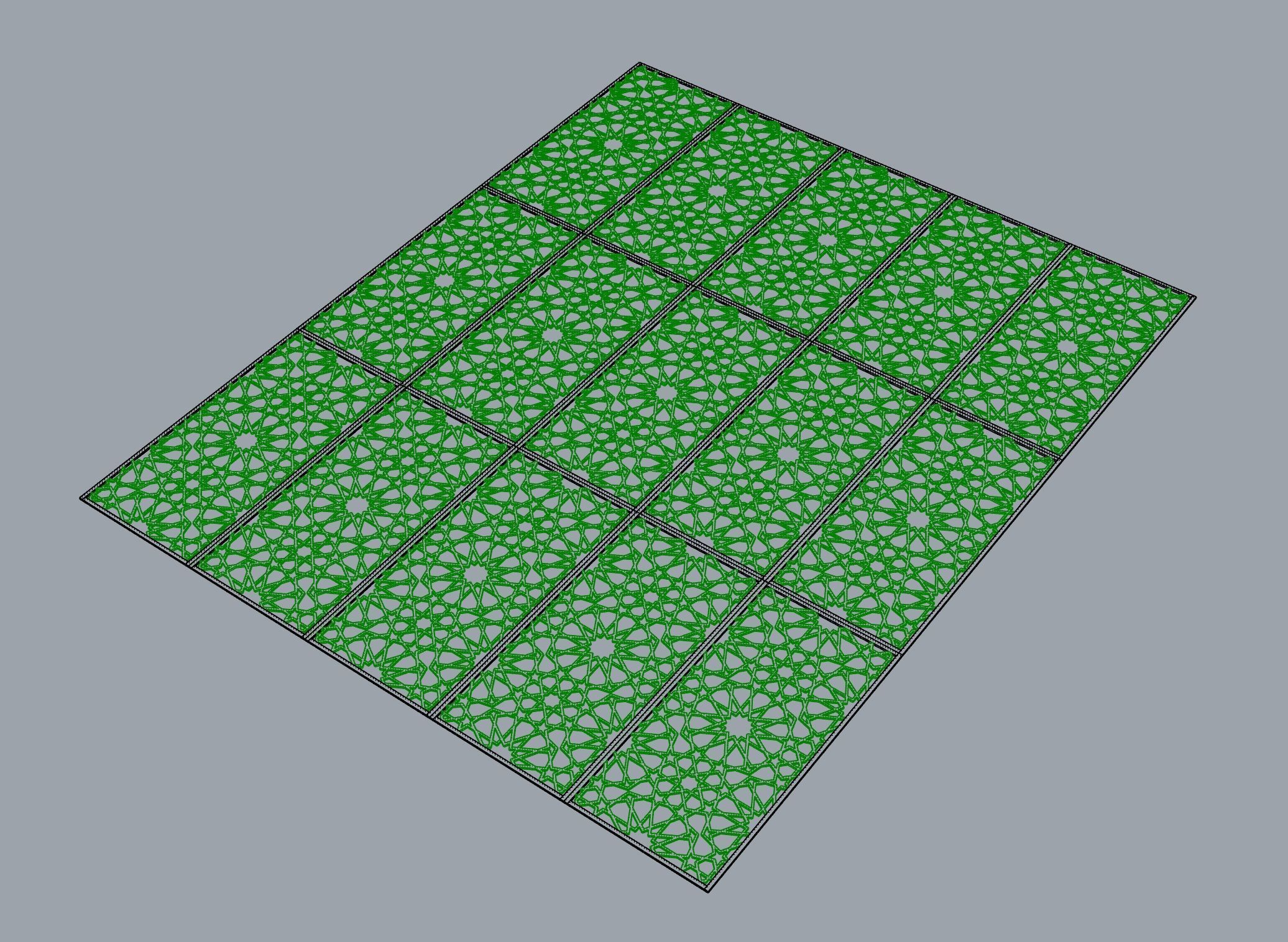 Gold Morrocan Pattern Decorative Panel Free 3D model_7