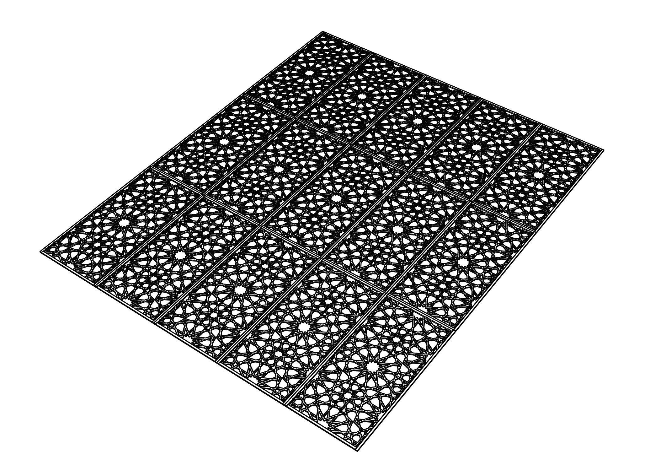 Gold Morrocan Pattern Decorative Panel Free 3D model_5