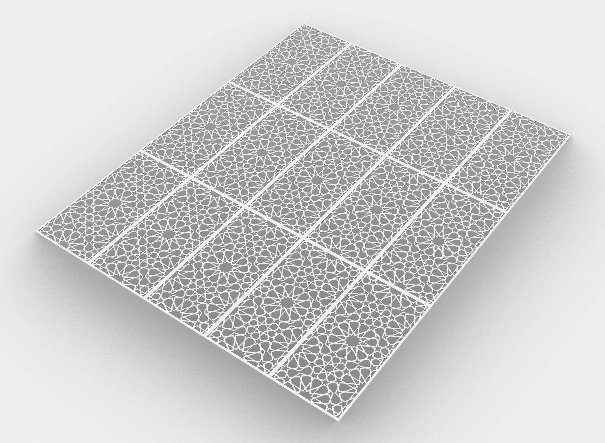 Gold Morrocan Pattern Decorative Panel Free 3D model_4