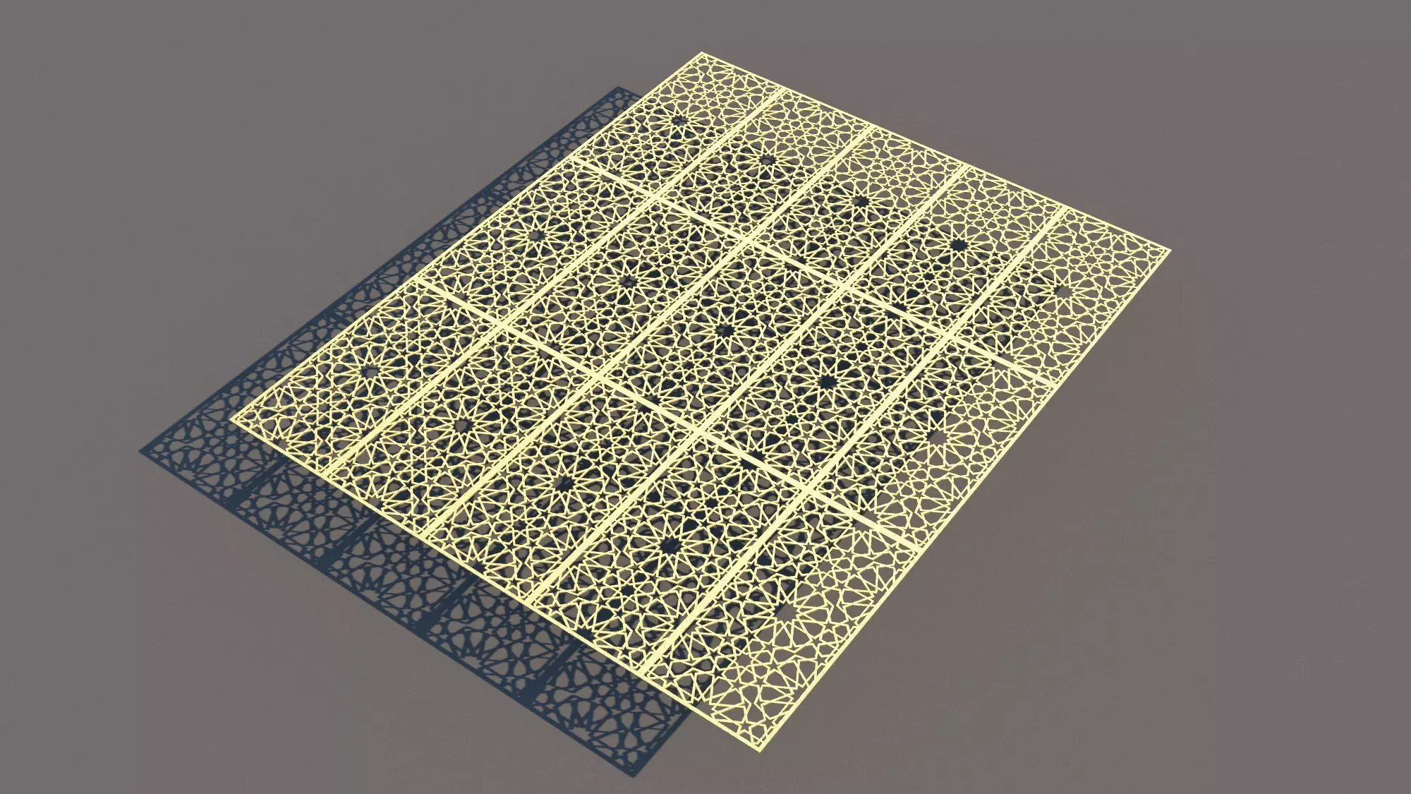Gold Morrocan Pattern Decorative Panel Free 3D model_0
