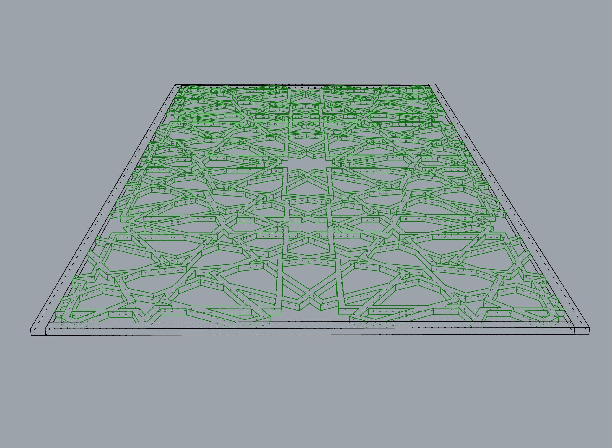 Gold Morrocan Pattern Decorative Panel Free 3D model_9