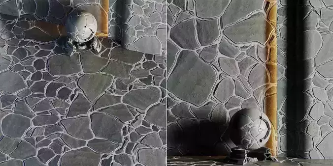 No09 Slate Floor Stone - PBR - 4K - PNG - Seamless