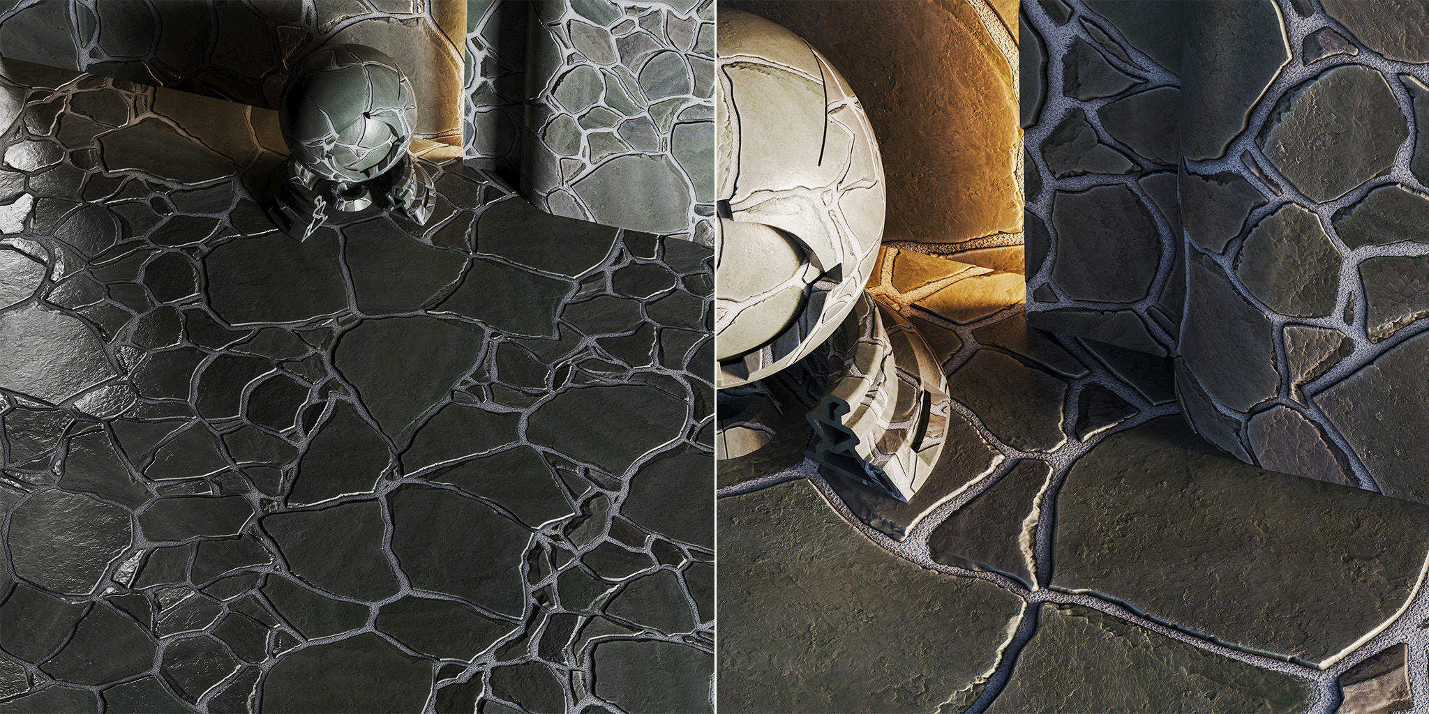 No09 Slate Floor Stone - PBR - 4K - PNG - Seamless Low-poly 3D model_9