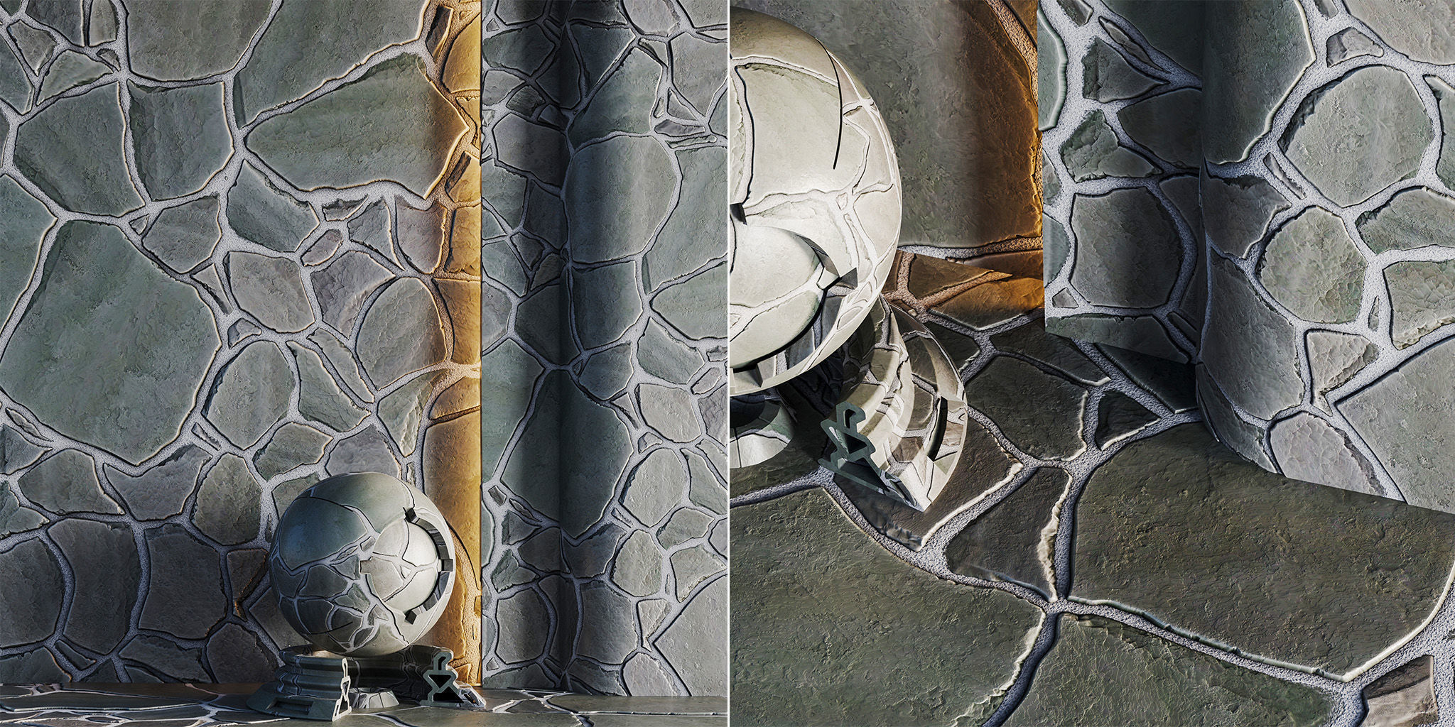 No09 Slate Floor Stone - PBR - 4K - PNG - Seamless Low-poly 3D model_8