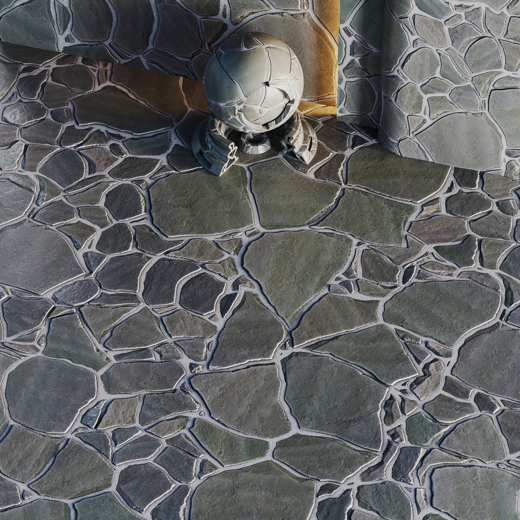 No09 Slate Floor Stone - PBR - 4K - PNG - Seamless Low-poly 3D model_2