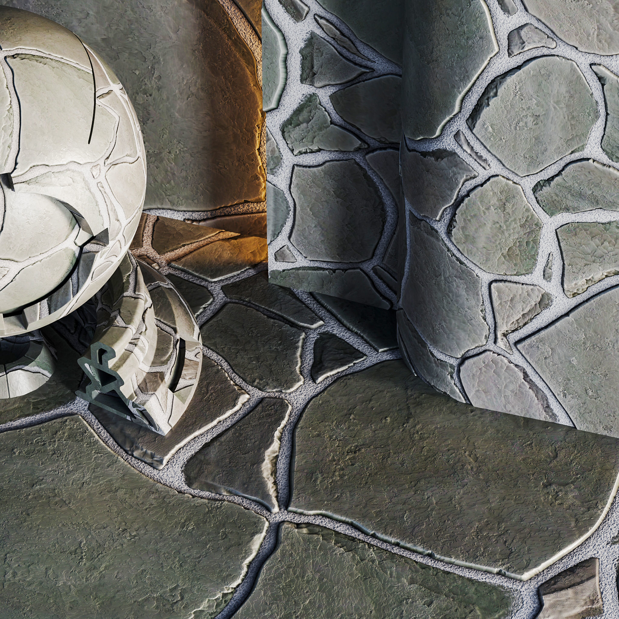 No09 Slate Floor Stone - PBR - 4K - PNG - Seamless Low-poly 3D model_6