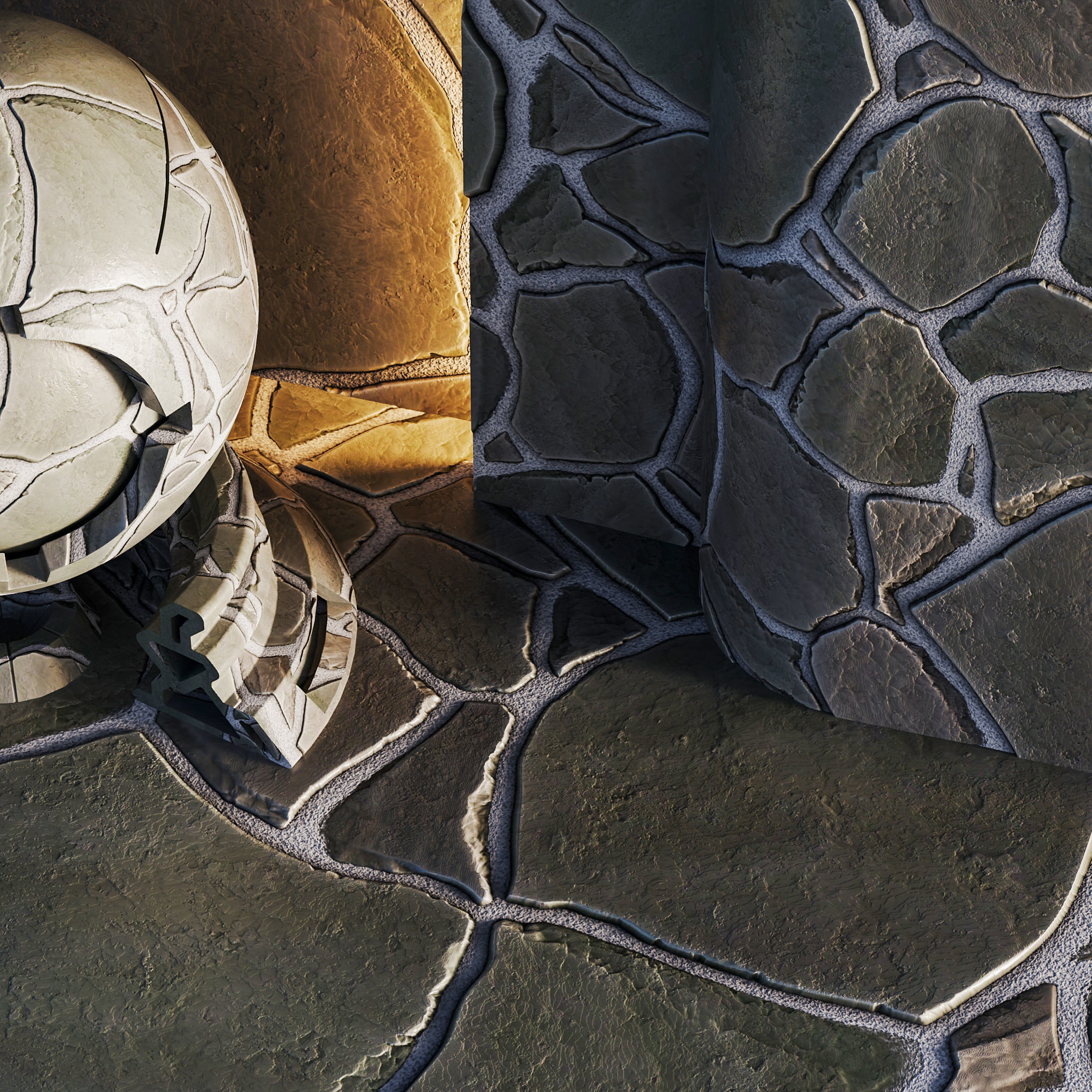 No09 Slate Floor Stone - PBR - 4K - PNG - Seamless Low-poly 3D model_7