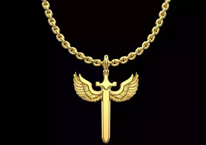 st Michael pendant  sword pendant model 1002