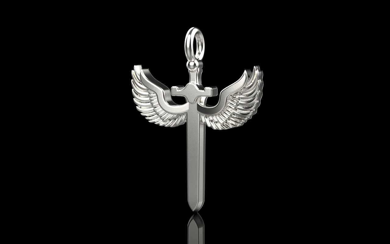 st Michael pendant  sword pendant model 1002 3D print model_2