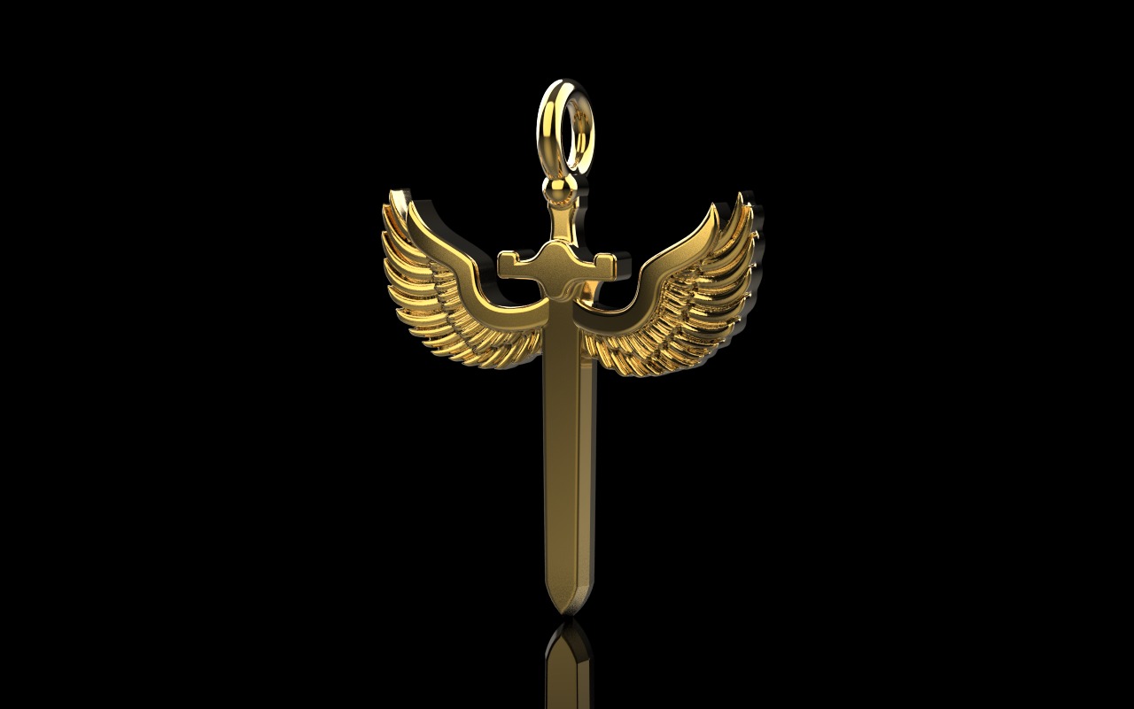 st Michael pendant  sword pendant model 1002 3D print model_27