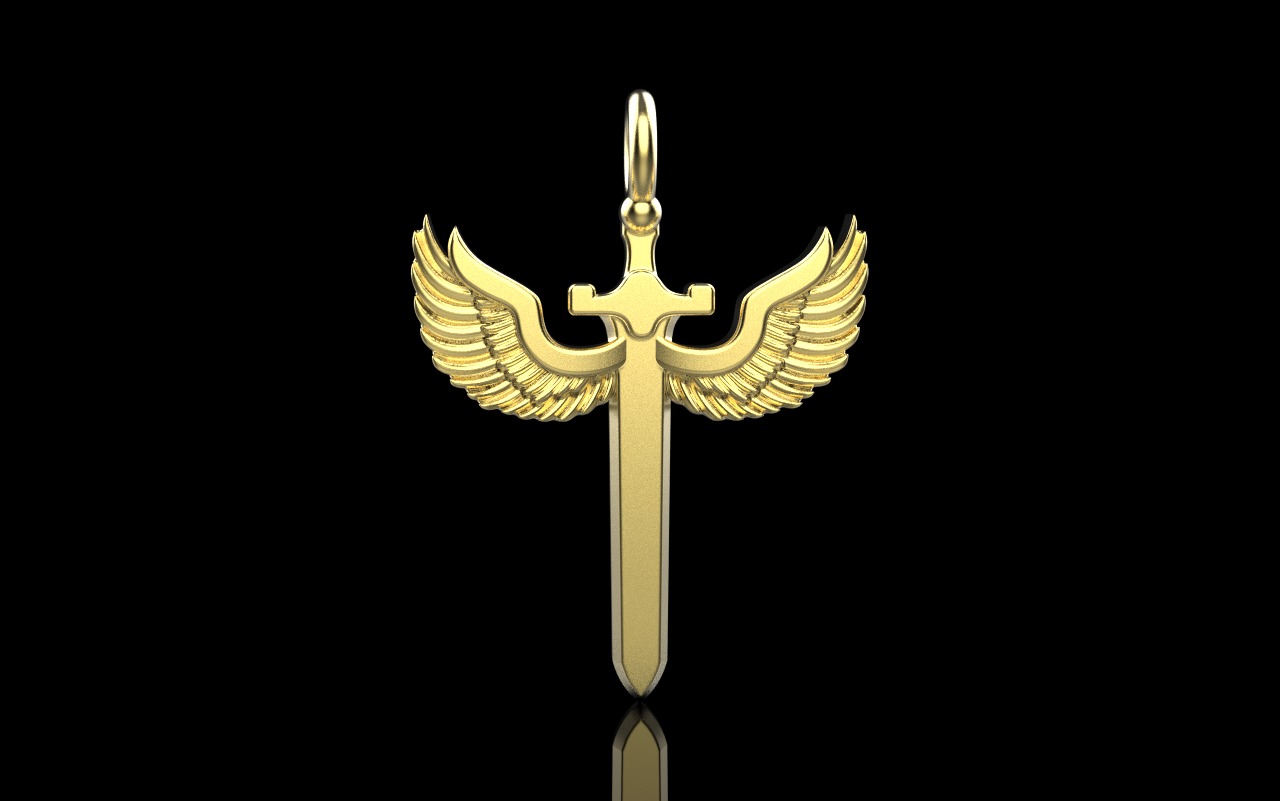 st Michael pendant  sword pendant model 1002 3D print model_11