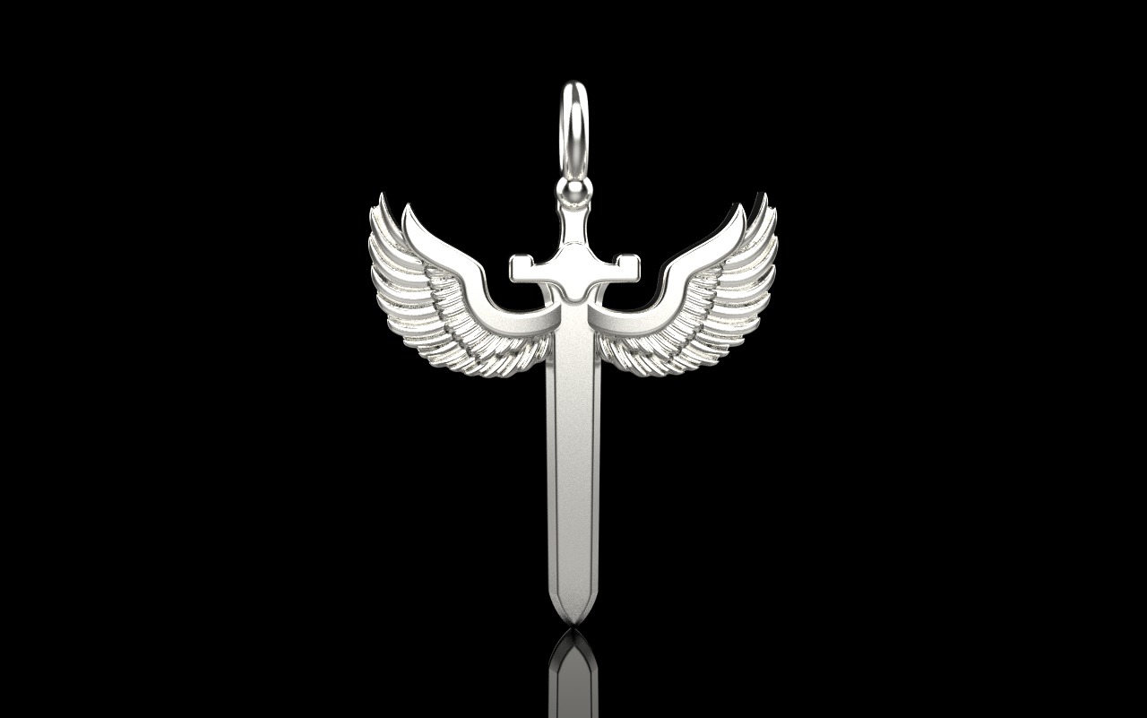 st Michael pendant  sword pendant model 1002 3D print model_15