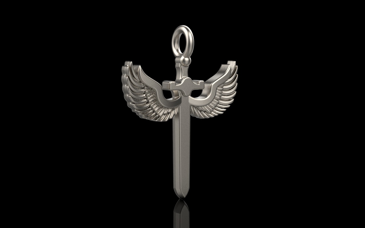 st Michael pendant  sword pendant model 1002 3D print model_19