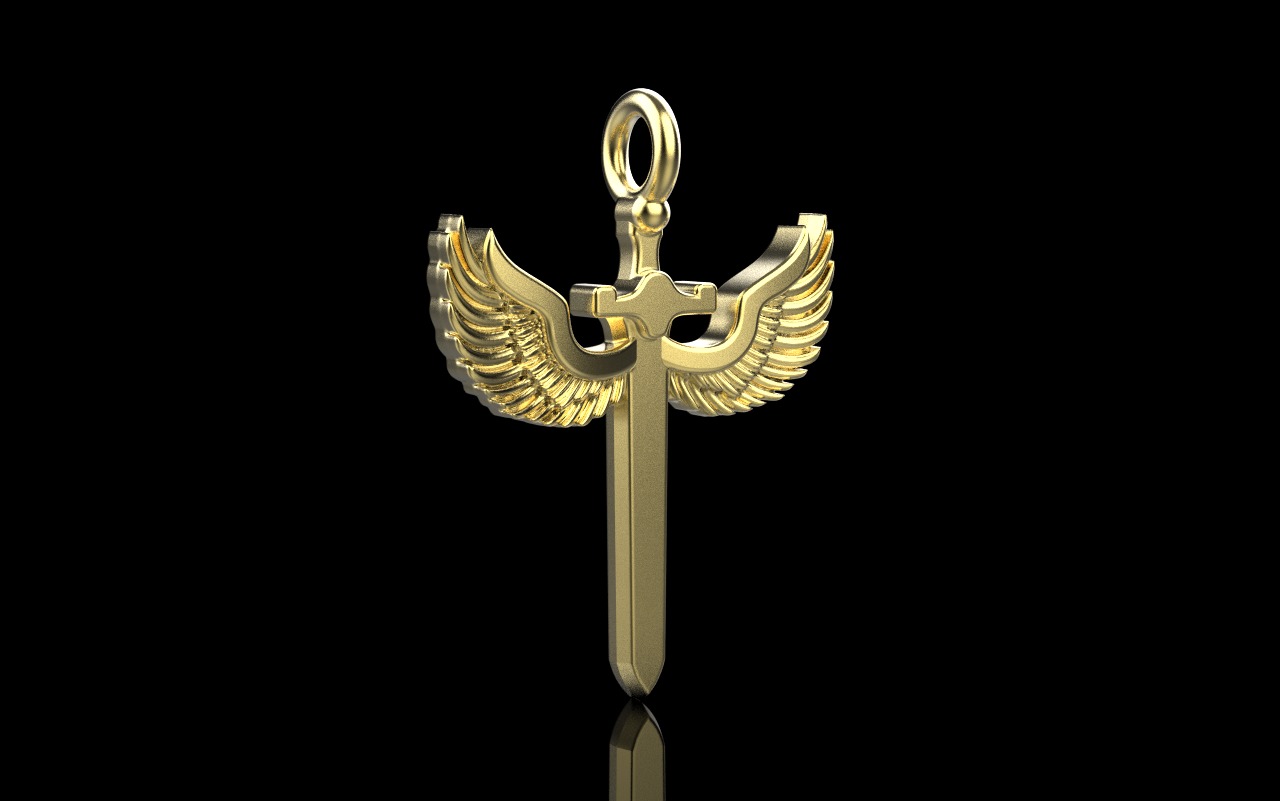 st Michael pendant  sword pendant model 1002 3D print model_18