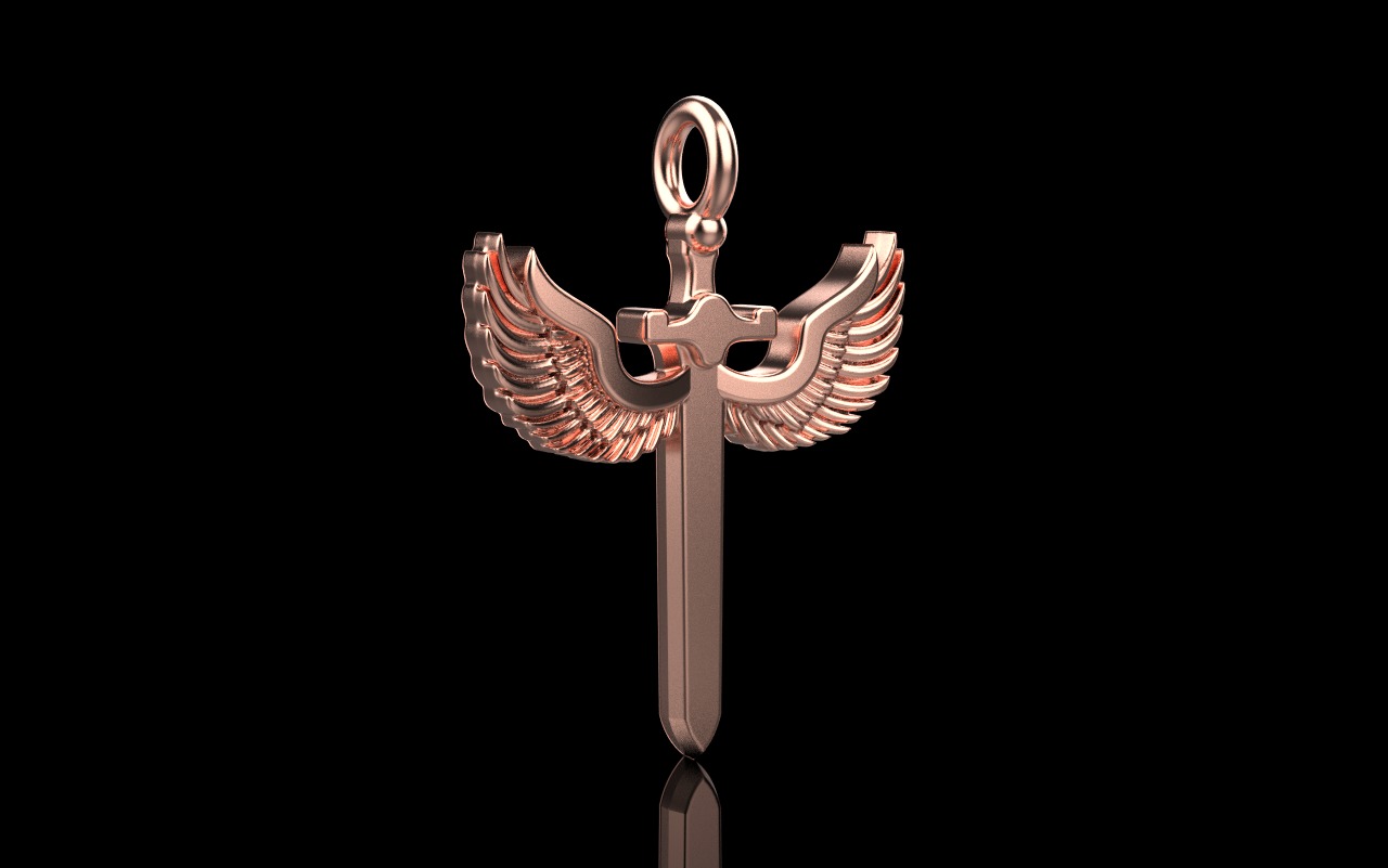 st Michael pendant  sword pendant model 1002 3D print model_1