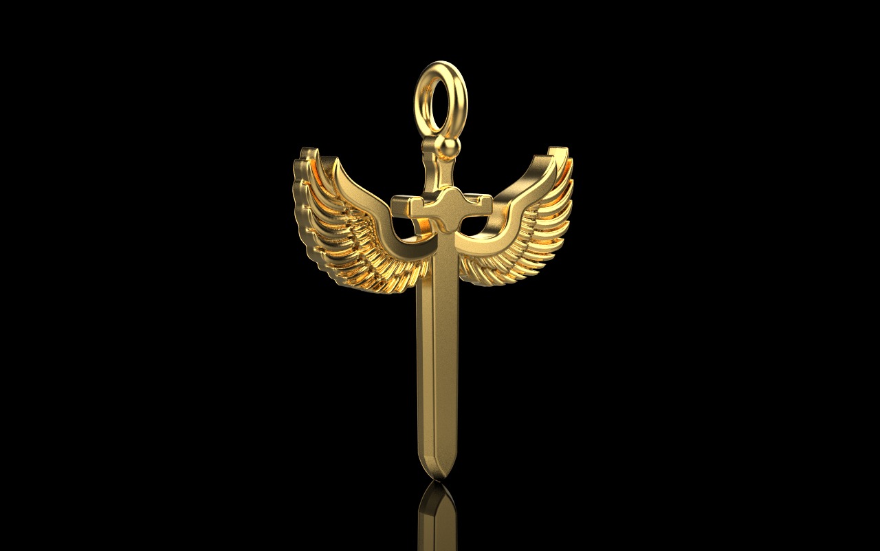 st Michael pendant  sword pendant model 1002 3D print model_21