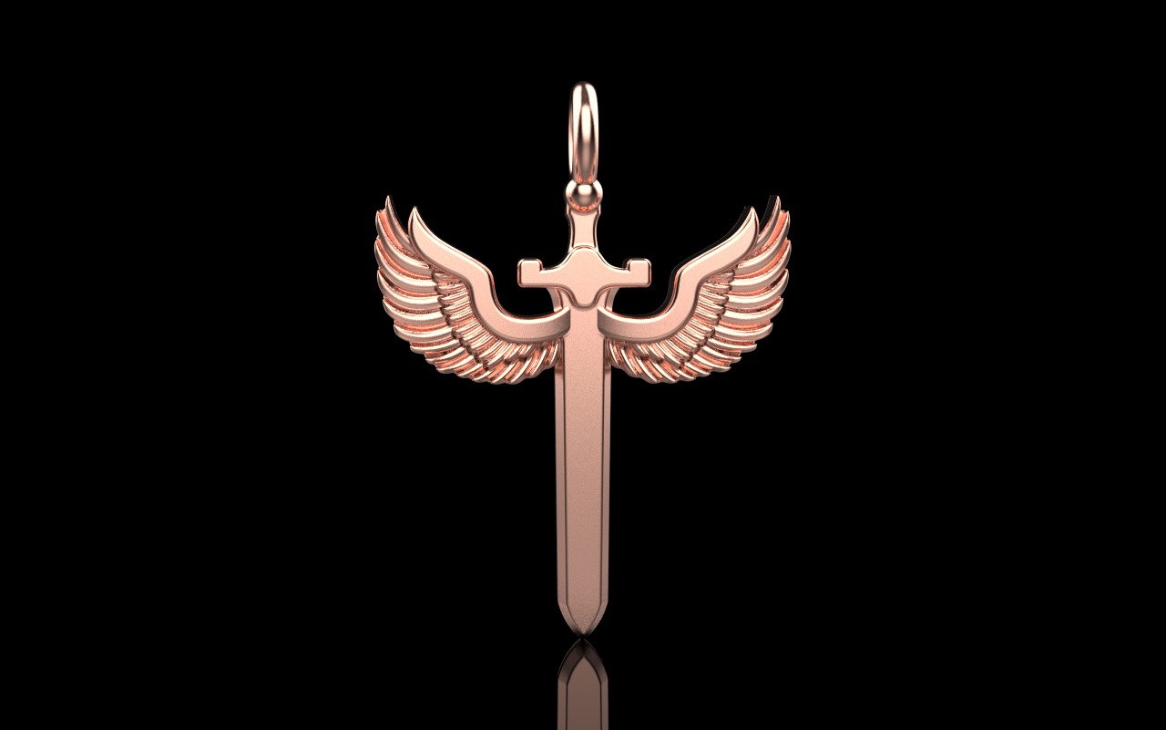 st Michael pendant  sword pendant model 1002 3D print model_13