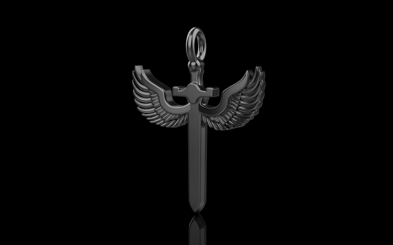 st Michael pendant  sword pendant model 1002 3D print model_25