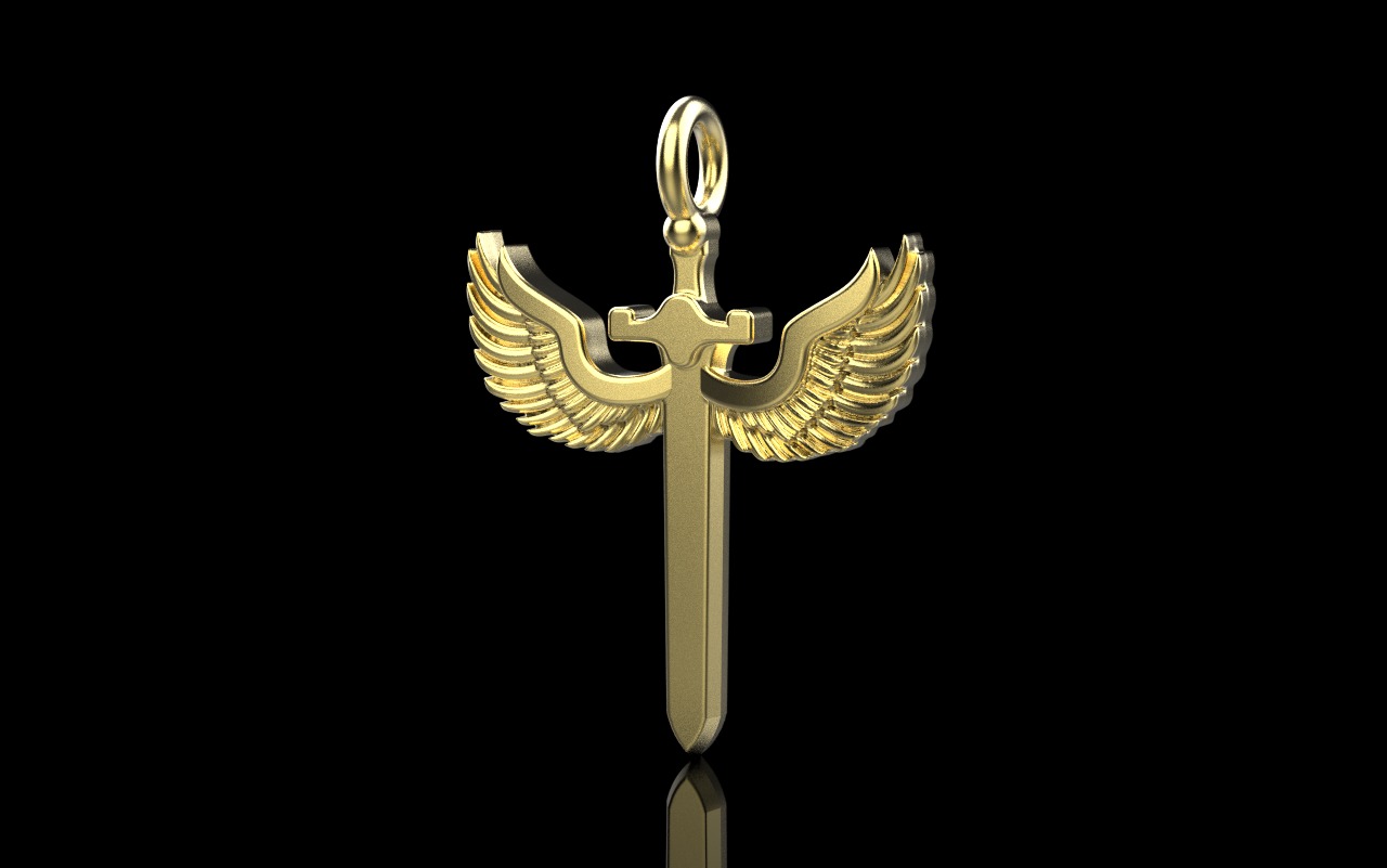 st Michael pendant  sword pendant model 1002 3D print model_23