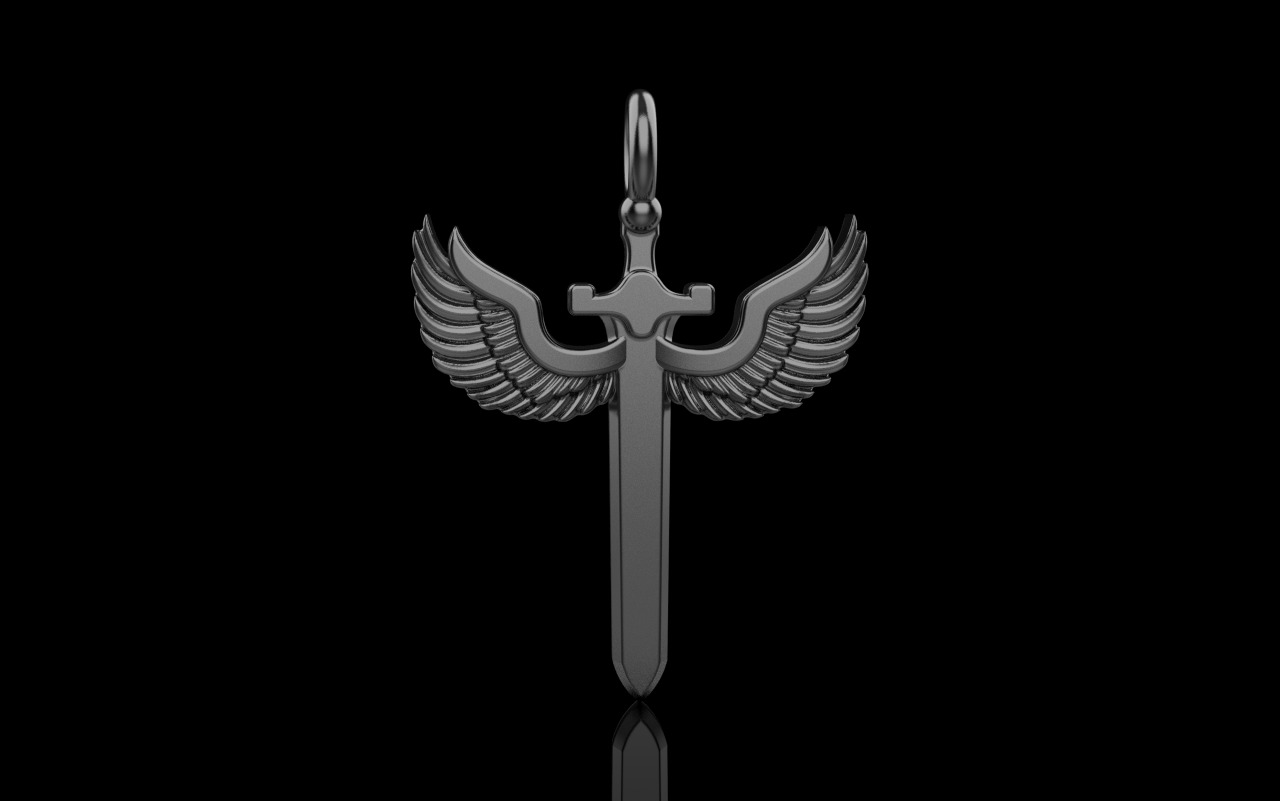 st Michael pendant  sword pendant model 1002 3D print model_14