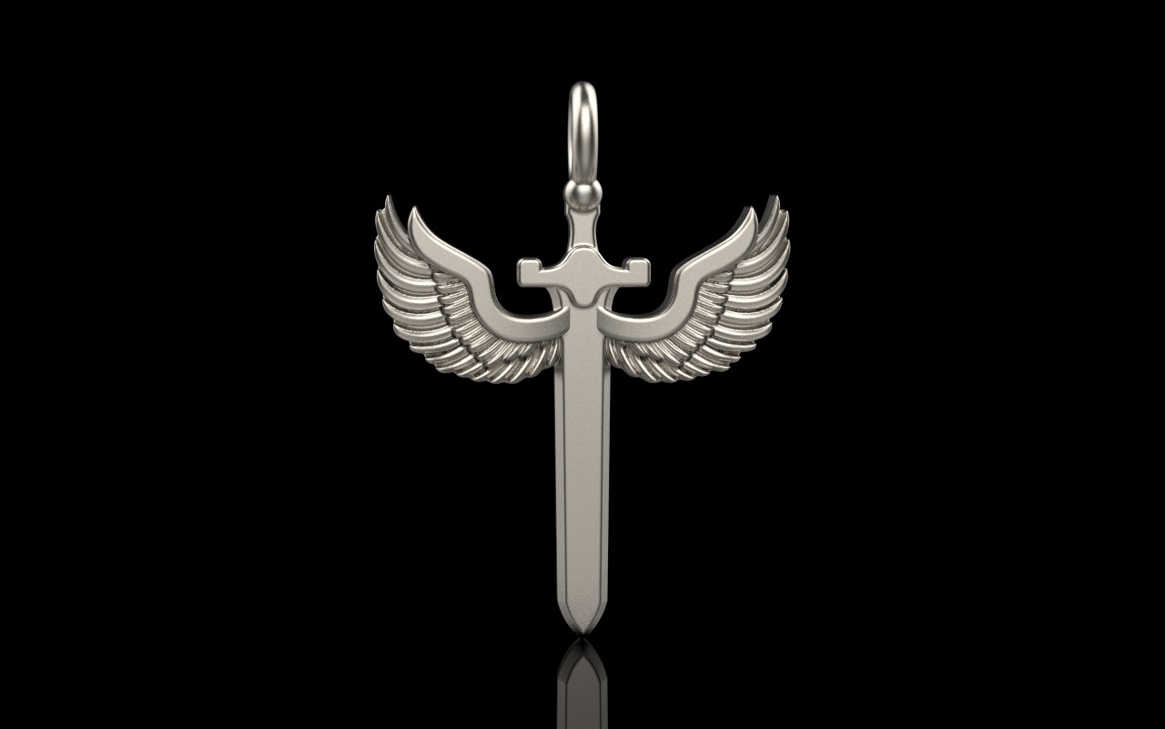 st Michael pendant  sword pendant model 1002 3D print model_12