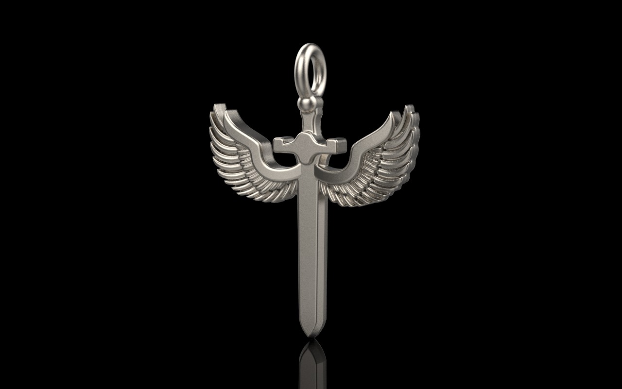 st Michael pendant  sword pendant model 1002 3D print model_24