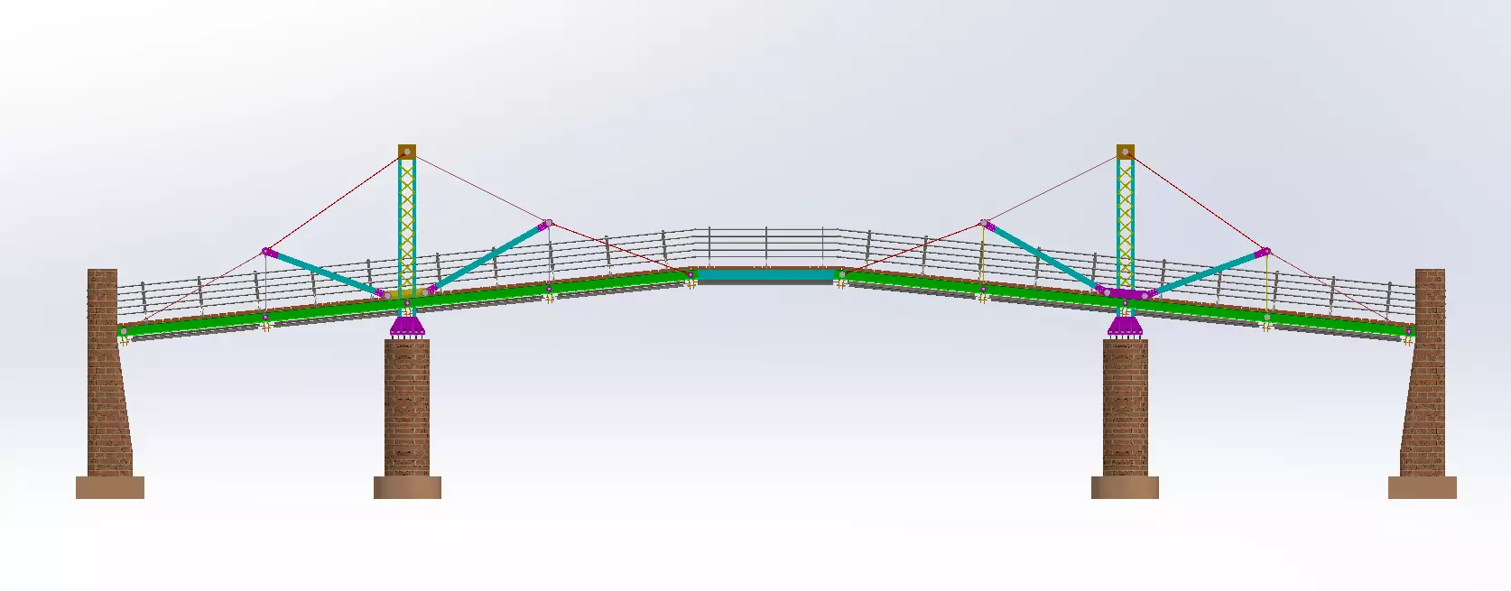 Pedestrian Bridge 3D model_0