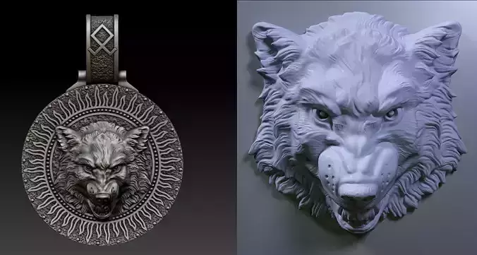pendant wolf