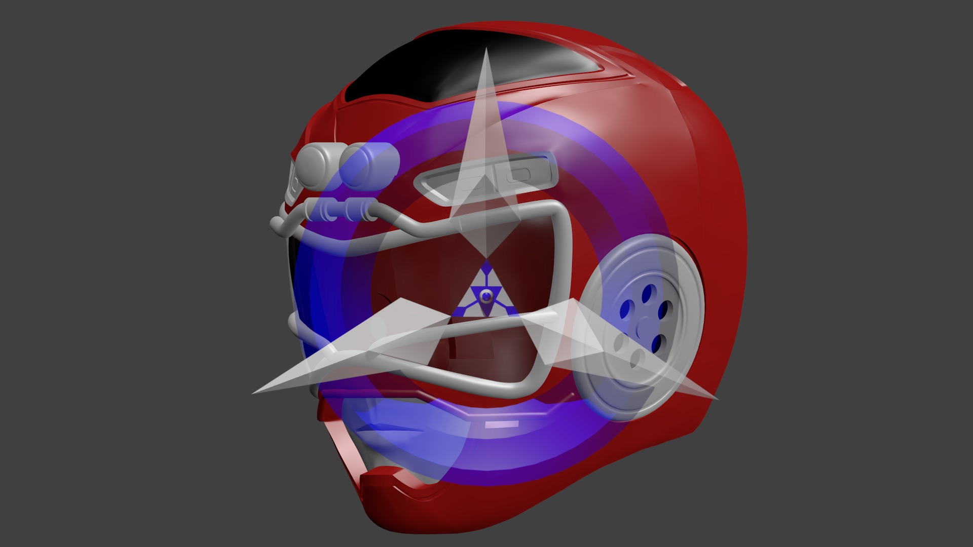 Red Lightning Turbo Ranger Helmet 3D model 3D printable | CGTrader