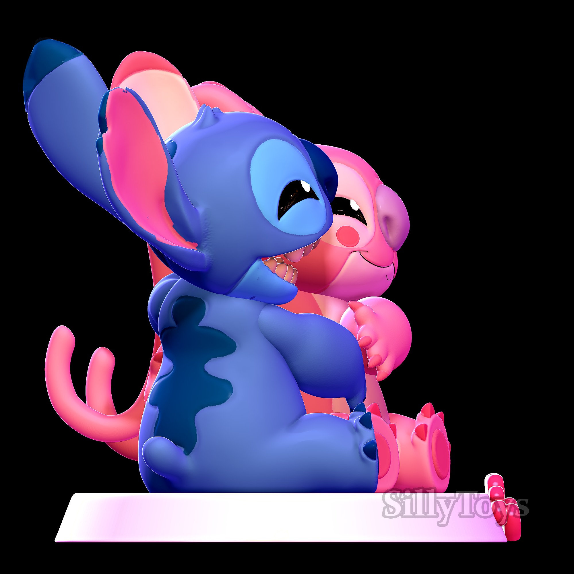 Stitch and Angel Hugging - lilo and stitch  3D print model_3