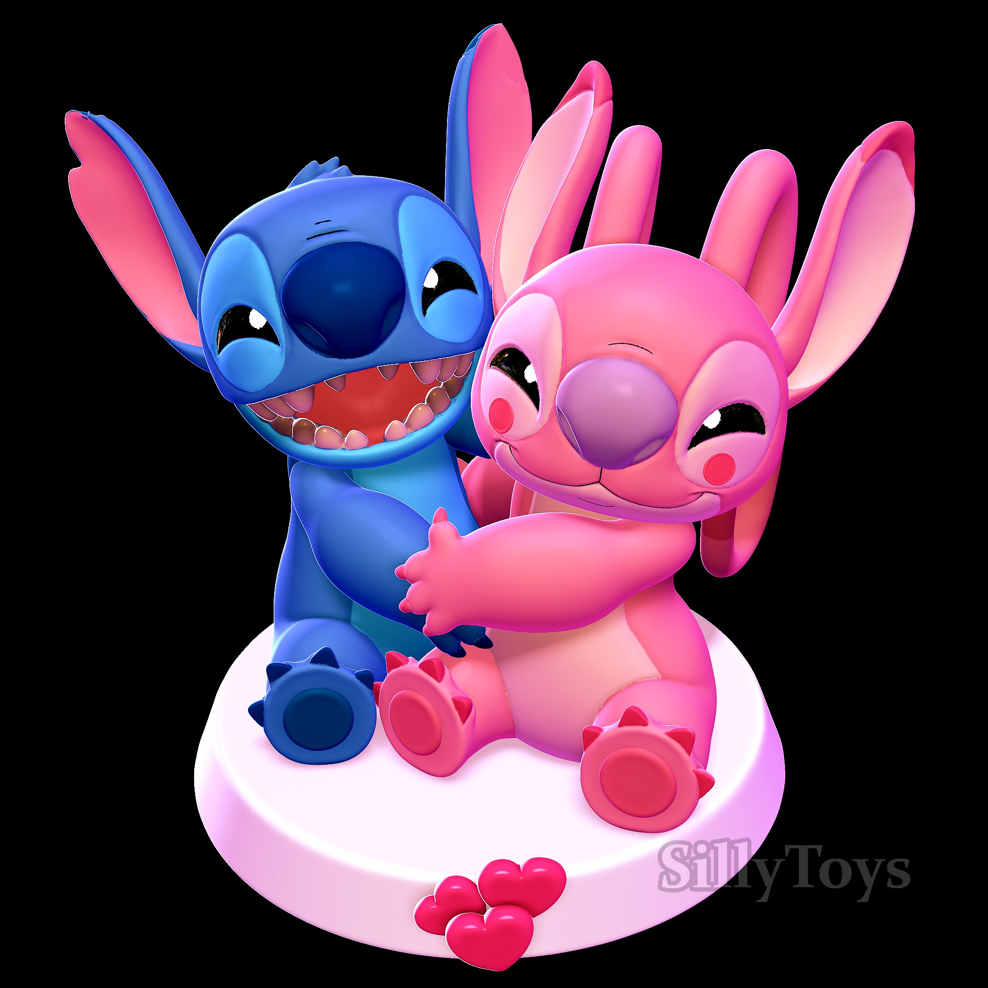 Stitch and Angel Hugging - lilo and stitch  3D print model_4