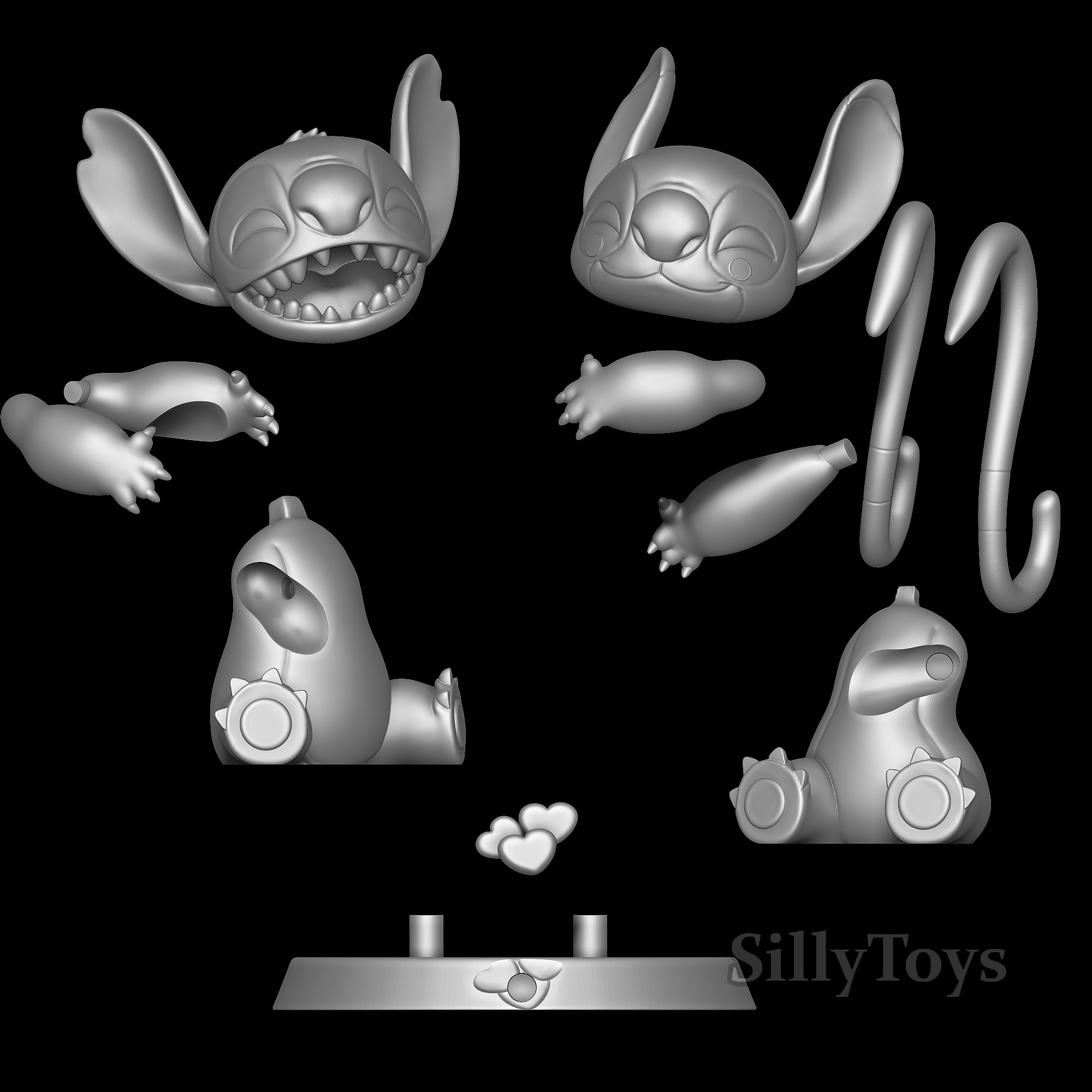 Stitch and Angel Hugging - lilo and stitch  3D print model_5