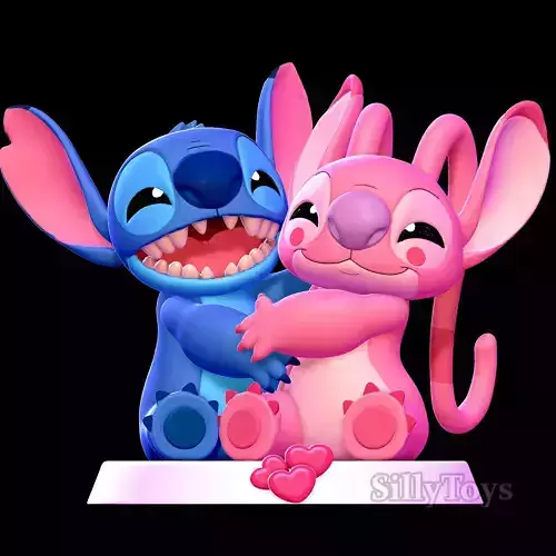 Stitch and Angel Hugging - lilo and stitch  3D print model Stitch and Angel Hugging - lilo and stitch  3D print model